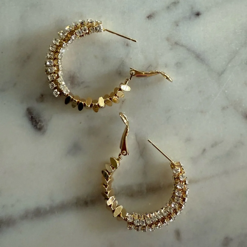 Elegant Gold and Silver Hoop Earrings